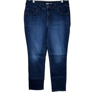 Lee Regular Fit Straight Leg Dark Wash Denim Jeans Women 16W